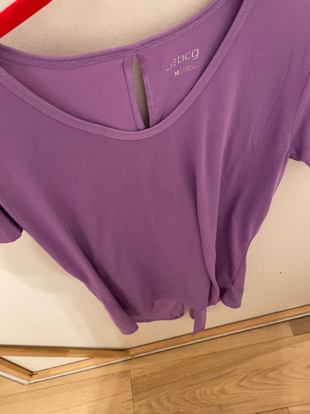 bcg Lavender Short-Sleeve Active Top with Keyhole
